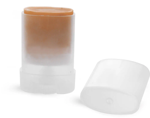 .35 oz Natural Polypropylene Oval Lip Balm Tubes w/ Caps