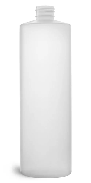 16 oz Natural HDPE Cylinder Bottles (Bulk), Caps NOT Included