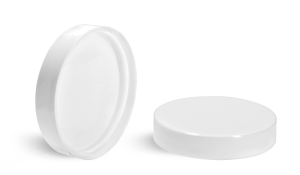 43/400 Plastic Caps, White Polypropylene Smooth PE Lined Caps