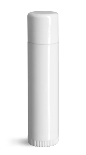 0.15 oz White Polypropylene Lip Balm Tubes w/ Caps, Bulk