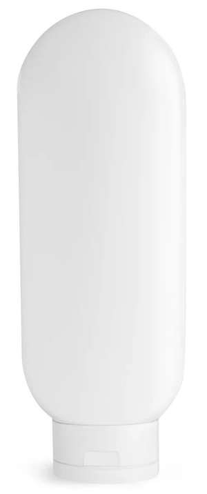 8 oz White HDPE Tottles w/ White Caps