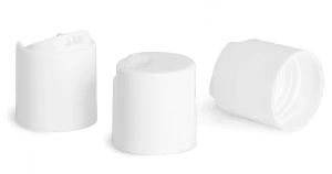 20/410 White Polypropylene Disc Top Caps