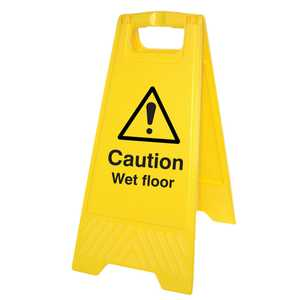 Double Sided Floor Sign - Caution Wet Floor