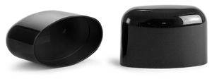Black Polypropylene Oval Deodorant Tube Caps (Bulk)