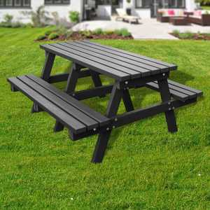 STANDARD PICNIC TABLE - 780 X 440 X 1500  X 1460-Black Legs/Undercarriages-BLACK