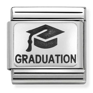 Nomination CLASSIC Silvershine Oxidised Plates Graduation Hat Charm 330109/02