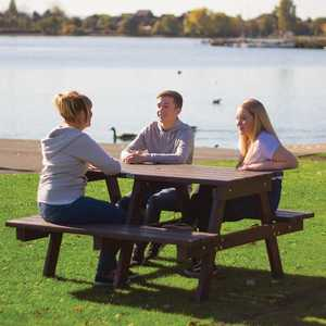 STANDARD PICNIC TABLE - 780 X 440 X 1500  X 1460-Brown Legs/Undercarriages-BROWN