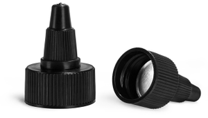 20/410 Plastic Caps, Black HDPE Induction Lined Twist Top Caps w/ LDPE Tips 
