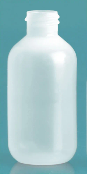 2 oz Natural LDPE Boston Round Bottles (Bulk), Caps NOT Included