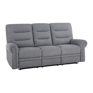 Eastbourne Recliner 3 Seater with USB in Santos Steel Fabric