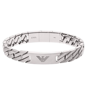 Emporio Armani Mens Heritage Stainless Steel Logo Link Bracelet EGS2435040