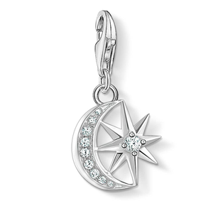 THOMAS SABO Silver Clear Cubic Zirconia Star and Moon Charm 1794-051-14