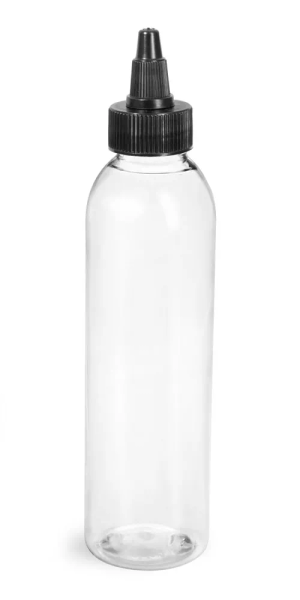 16 oz Clear PET Jars w/ Black Smooth Plastic Lined Caps