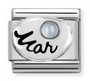 Nomination CLASSIC Silvershine Symbols March Aquamarine Birthstone Charm 330505/03