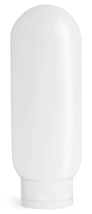 6 oz White HDPE Tottles w/ White Caps