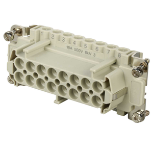 16A 16 Pole + E Female Insert for Screw Terminal Connectors (1-16)