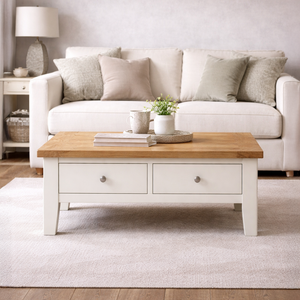 Cambridge Classic Cream Painted Oak Coffee Table with Drawers