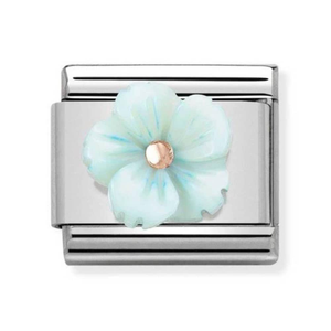 Nomination CLASSIC Rose Gold Symbols Turquoise Mother of Pearl Flower Charm 430510/04