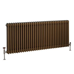 Milano Windsor - Horizontal Traditional Column Radiator - 3 Column - 600mm x 605mm - Metallic Bronze
