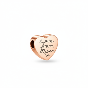 Rose Gold Handwriting Heart Charm