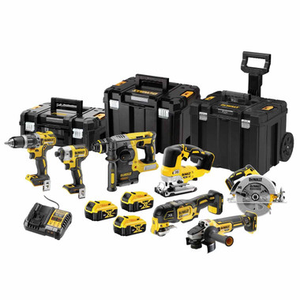 DeWalt  DCK755P3T-QW 18V 7 Piece Brushless Cordless Kit with 3x 5.0Ah Batteries, 3x TSTAK Boxes & Charger