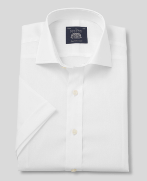 White Slim Fit Short Sleeve Shirt
