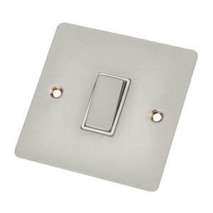 10A 1 Gang 2 Way Light Switch White Insert Pearl Nickel