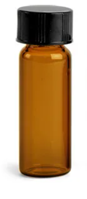 1/2 oz Amber Glass Round Bottles (Bulk), Caps NOT Included