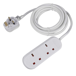 13A 3m 2 Gang Extension Lead White