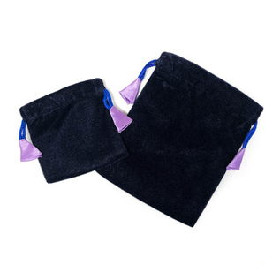 Small Purple Velvet Bag with Satin Lining