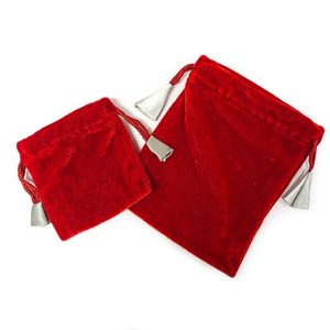 Small Red Velvet Bag with Satin Lining