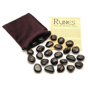 Black Jasper Crystal Rune Stones