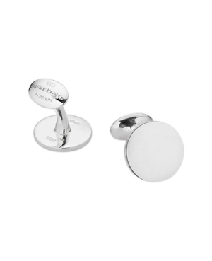 Engravable Sterling Silver Round Cufflinks