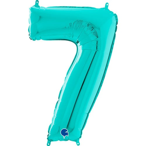 Turquoise Blue Number 7 Helium Foil Giant Balloon 66cm / 26 in