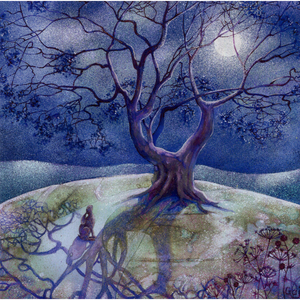 The Moonlit Hare Greeting Card (Blank)