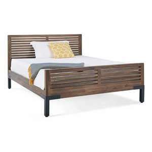 Detroit Solid Hardwood and Metal Double Bed