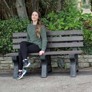 Park seat with back (2-3ppl) W1500 x D600 x H870mm - Brown
