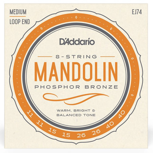 D'Addario EJ74 Mandolin Strings, Phosphor Bronze, Medium, 11-40