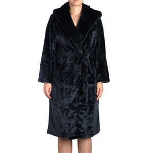Brogo - Luxe Supersoft Micro Mink Bathrobe Hooded S/M Charcoal