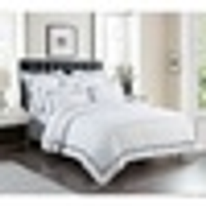 Ambassador 1000TC Embroidered White With Navy Quilt Cover Set