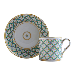 Tasse et soucoupe Quadrille vert