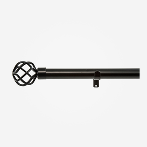 35mm Allure Classic Matt Black Cage Finial Eyelet Curtain Pole