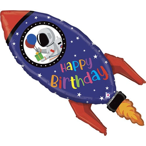 Birthday Rocket Helium Foil Giant Balloon 102cm / 40 in
