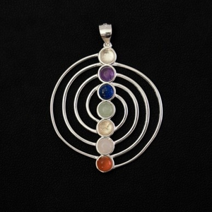 Sacred Chakra Spiral Pendant (Sterling Silver)