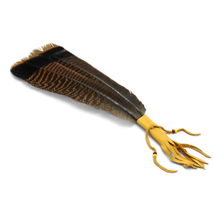 Large Turkey Smudging Double Feather Fan - Made by Navajo