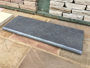 Indian Limestone Bullnosed Steps - Kota Black Midnight - 1000 x 350mm - Individual
