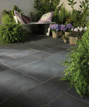 Bradstone - Natural Limestone Paving - Blue Black - Patio Kit
