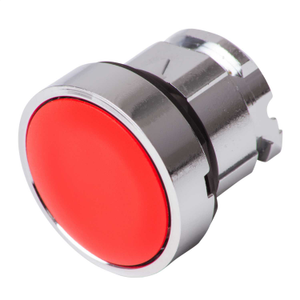 Pushbutton Head Flush Spring Return Unmarked Red