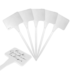 6" (15cm) Plastic Plant T Labels - White, 100