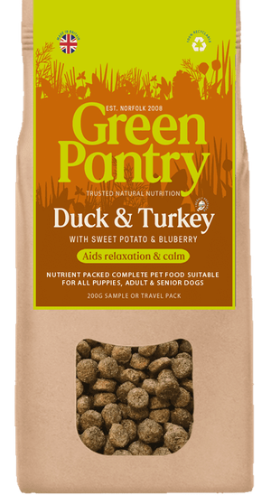 Duck & Turkey with Sweet Potato &amp; Blueberry, Supporting Dog Anxiety. 200g